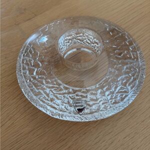 Orrefors Discus Votive Candle Holder - 5.5” Vintage Crystal NWOB